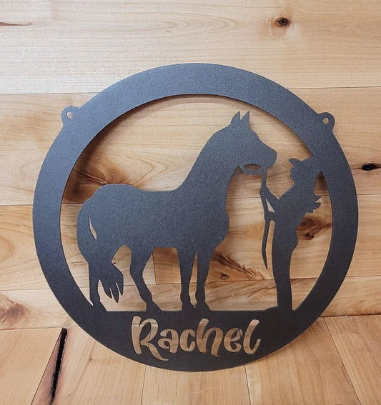 Custom Horse Name Metal Sign, Horse owner gift, Gift for barrel racer