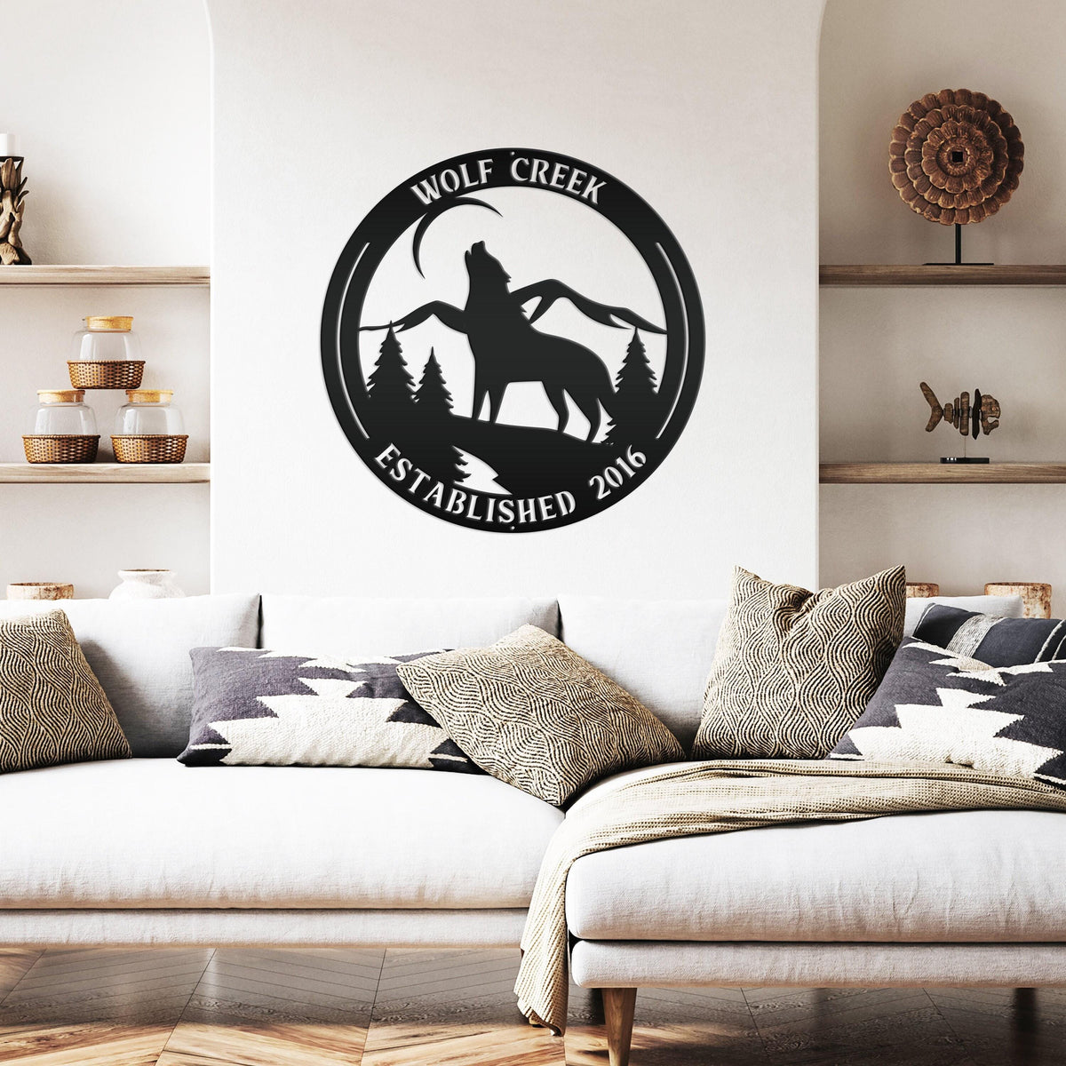 Custom Wolf Sign, Wolf In The Wild Sign, Howling Wolf