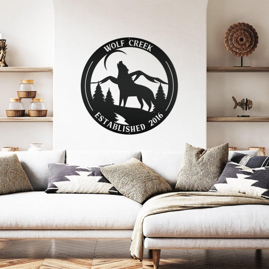 Custom Wolf Sign, Wolf In The Wild Sign, Howling Wolf