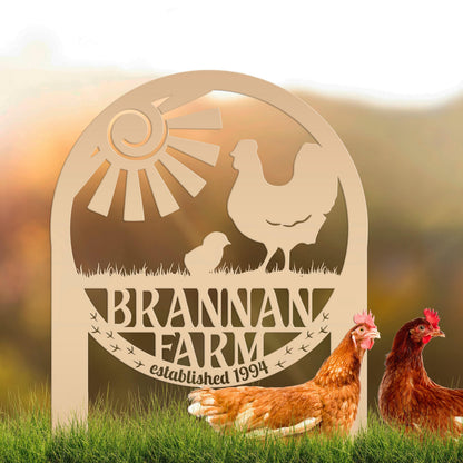 Chicken Coop Yard Sign - Unique Metal Garden Decor - Personalized Chicken Farm Sign - Rustic Farmhouse Lawn Ornament - Housewarming Gift