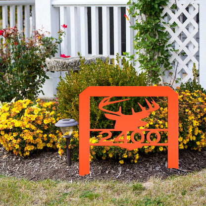 Deer Head Address Yard Stake Sign