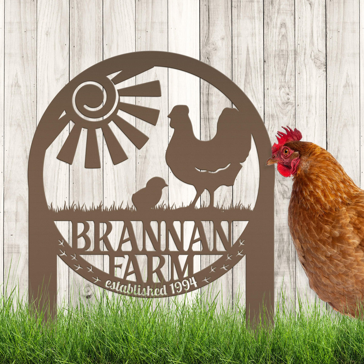 Chicken Coop Yard Sign - Unique Metal Garden Decor - Personalized Chicken Farm Sign - Rustic Farmhouse Lawn Ornament - Housewarming Gift
