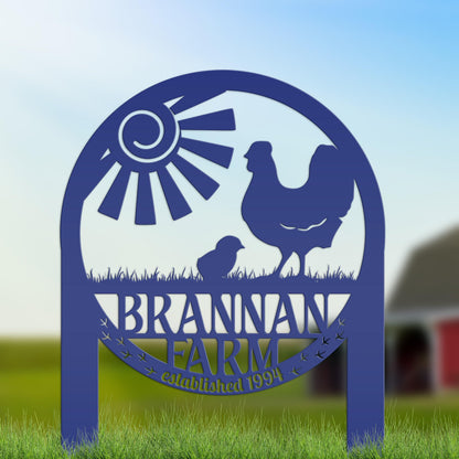 Chicken Coop Yard Sign - Unique Metal Garden Decor - Personalized Chicken Farm Sign - Rustic Farmhouse Lawn Ornament - Housewarming Gift