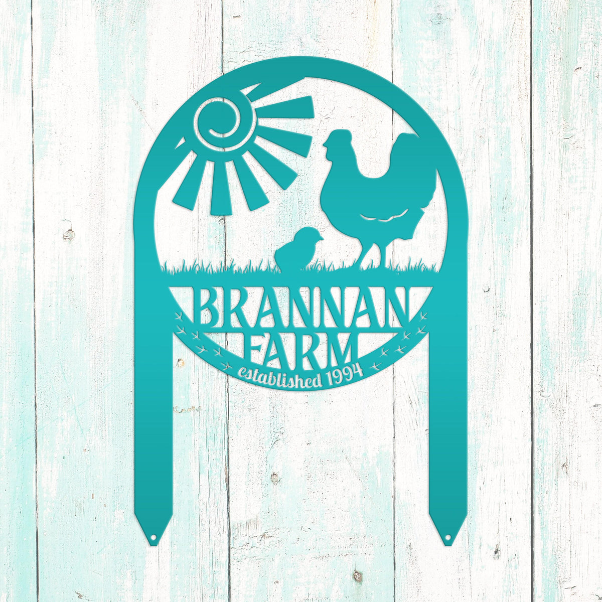 Chicken Coop Yard Sign - Unique Metal Garden Decor - Personalized Chicken Farm Sign - Rustic Farmhouse Lawn Ornament - Housewarming Gift