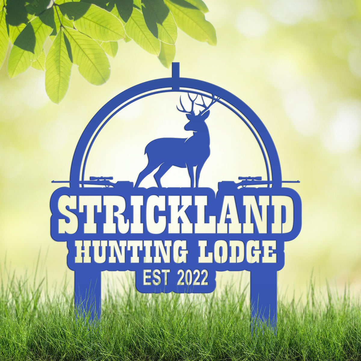 Personalized Deer Lodge Yard Stake - Make Your Own Wording