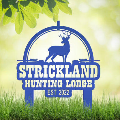 Personalized Deer Lodge Yard Stake - Make Your Own Wording