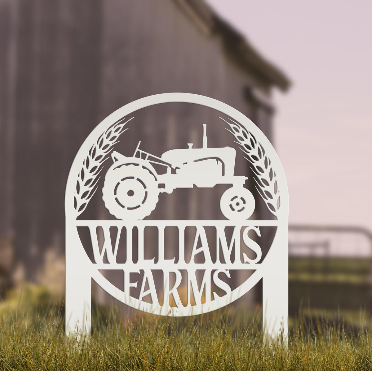 Farm Sign Yard Stake,  Metal Ranch Name Sign, Family Last Name and Established Date Lawn Stake With Wheat, Unique Homestead Gift Idea,