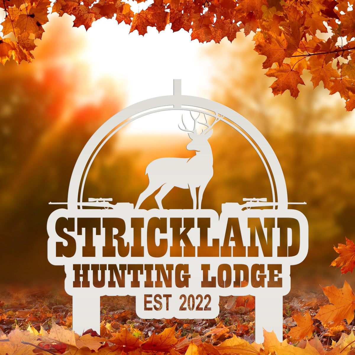 Personalized Deer Lodge Yard Stake - Make Your Own Wording