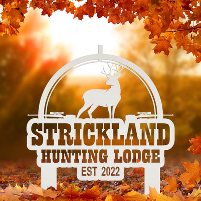 Personalized Deer Lodge Yard Stake - Make Your Own Wording