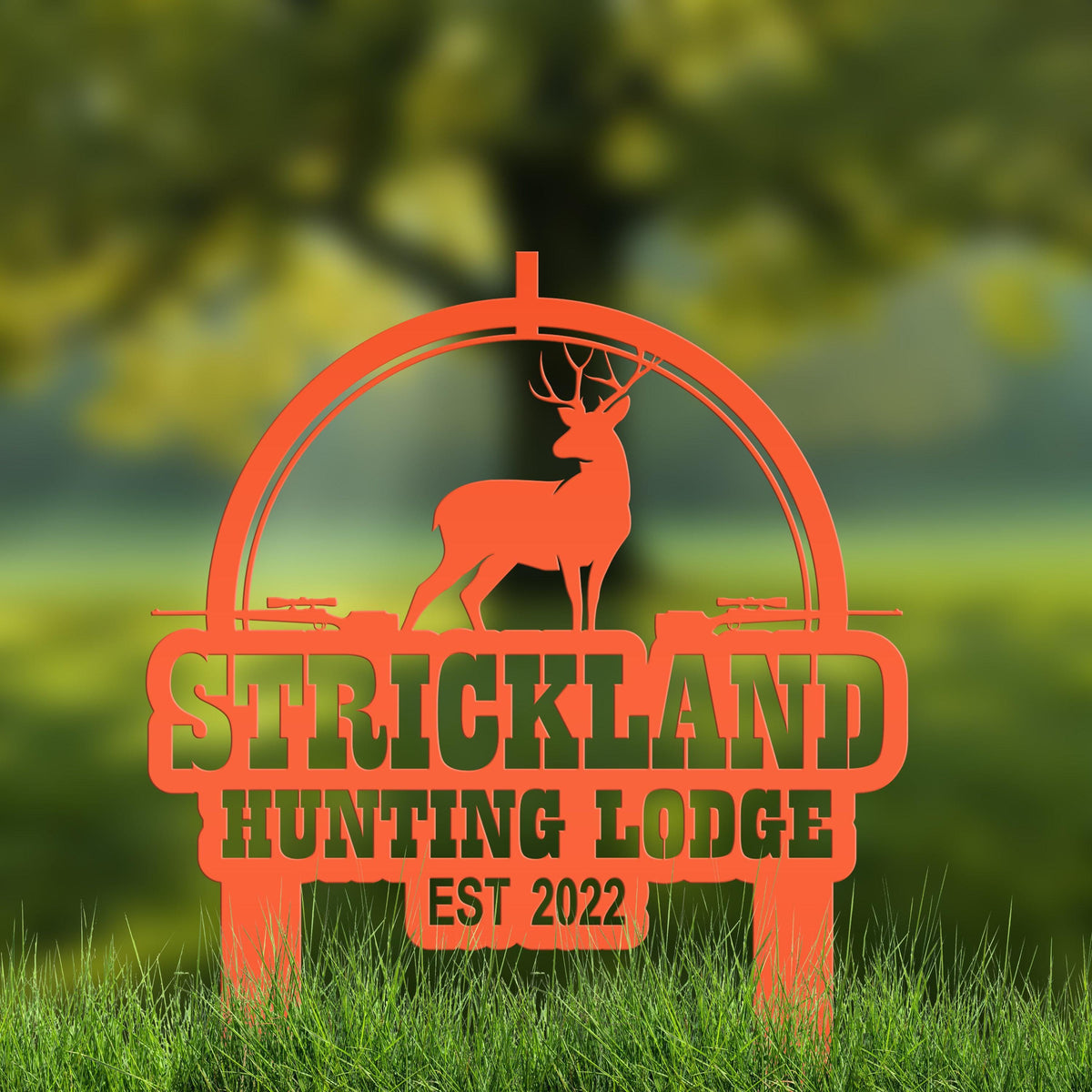 Personalized Deer Lodge Yard Stake - Make Your Own Wording