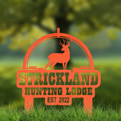 Personalized Deer Lodge Yard Stake - Make Your Own Wording