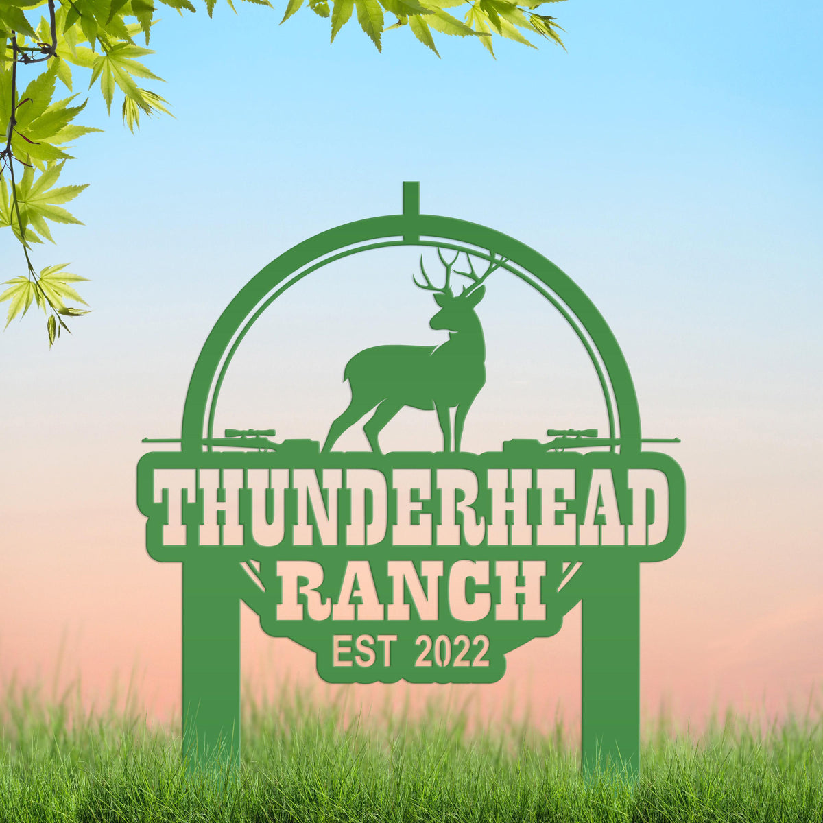 Personalized Deer Lodge Yard Stake - Make Your Own Wording