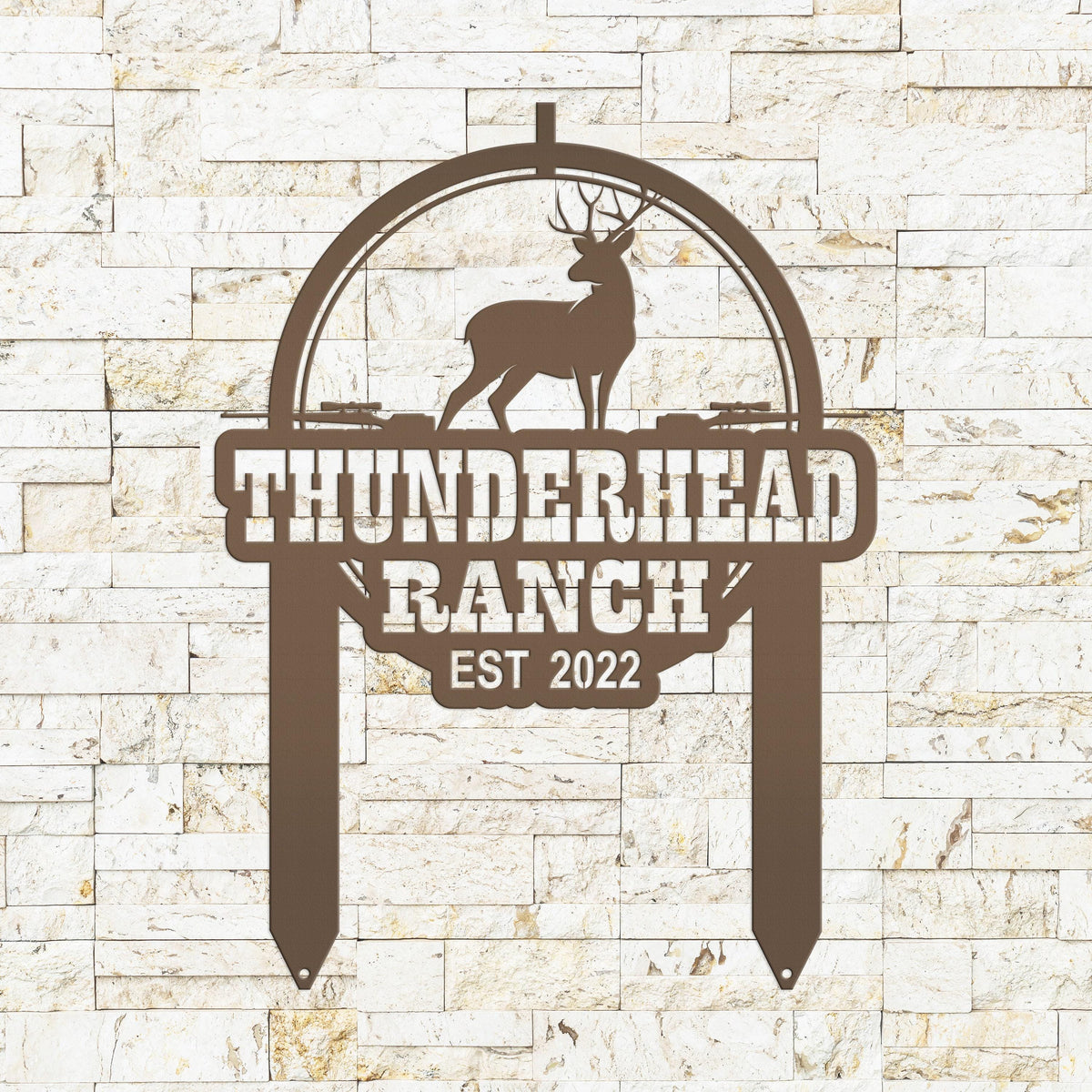 Personalized Deer Lodge Yard Stake - Make Your Own Wording
