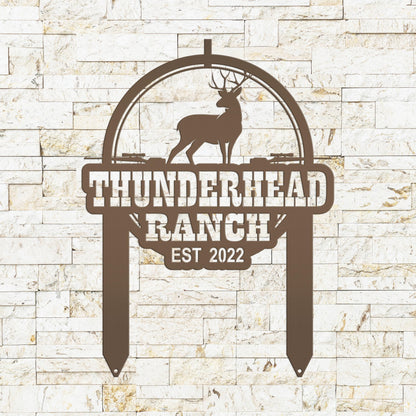 Personalized Deer Lodge Yard Stake - Make Your Own Wording