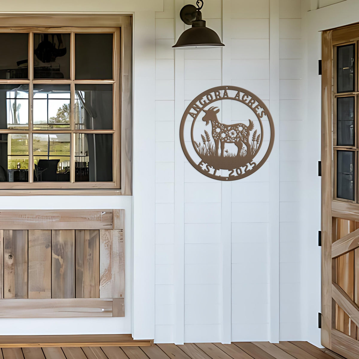 Goat Sign- Metal Farmhouse Decor - Personalized Outdoor Metal Sign - Rustic Wall Hanging - Homestead Animal Wall Art - Unique Farmer Gift