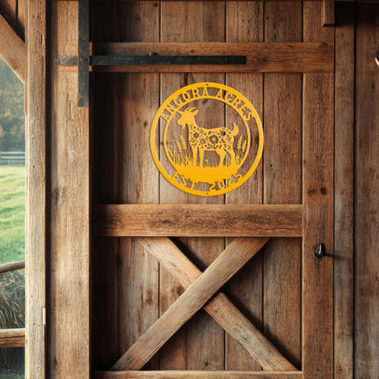 Goat Sign- Metal Farmhouse Decor - Personalized Outdoor Metal Sign - Rustic Wall Hanging - Homestead Animal Wall Art - Unique Farmer Gift