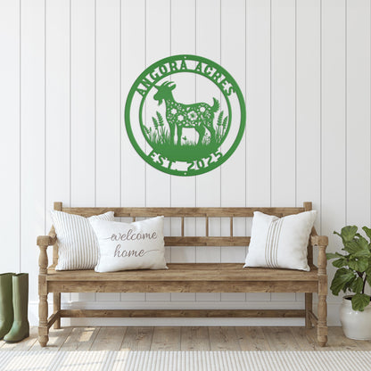 Goat Sign- Metal Farmhouse Decor - Personalized Outdoor Metal Sign - Rustic Wall Hanging - Homestead Animal Wall Art - Unique Farmer Gift