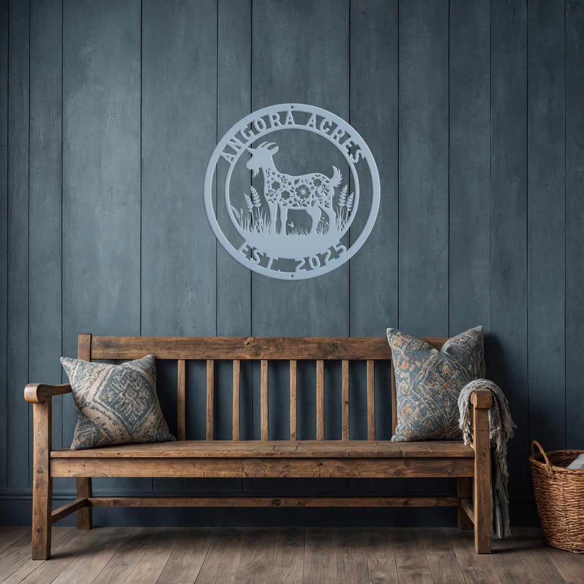 Goat Sign- Metal Farmhouse Decor - Personalized Outdoor Metal Sign - Rustic Wall Hanging - Homestead Animal Wall Art - Unique Farmer Gift