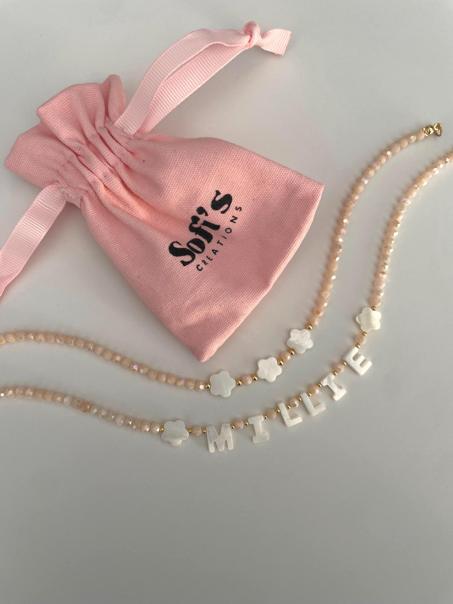Layered name necklace, stackable custom necklace for kids, girls bright beaded necklace, gift idea for toddlers, birthday gift for kids