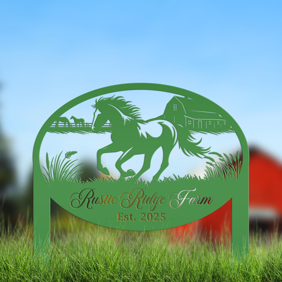 Horse Sign- Custom Outdoor Yard Stake - Customized Garden Stake - Metal Farmhouse Decor - Country Western Horse Art