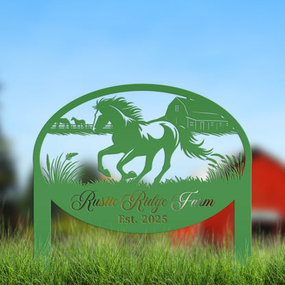 Horse Sign- Custom Outdoor Yard Stake - Customized Garden Stake - Metal Farmhouse Decor - Country Western Horse Art