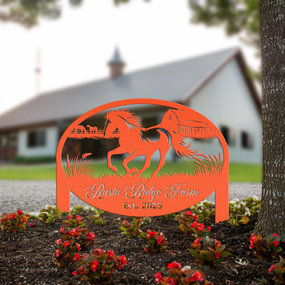Horse Sign- Custom Outdoor Yard Stake - Customized Garden Stake - Metal Farmhouse Decor - Country Western Horse Art