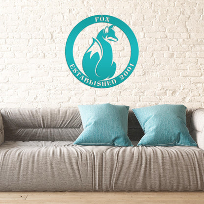 Personalized Fox Sign with Established Date