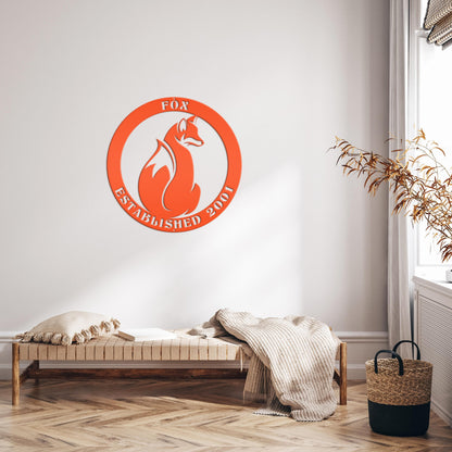 Personalized Fox Sign with Established Date