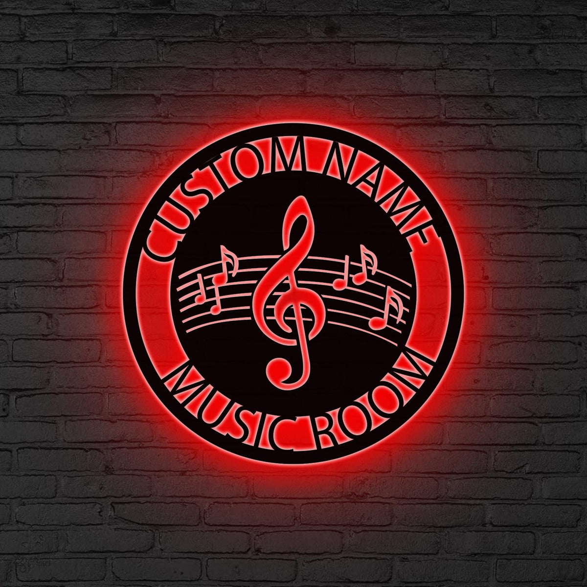 Music Notes Metal Wall Art LED Personalized, Musician Name Sign, Custom Gift for Musician, Music Teacher Gift, Music Lover Gift, Music Room