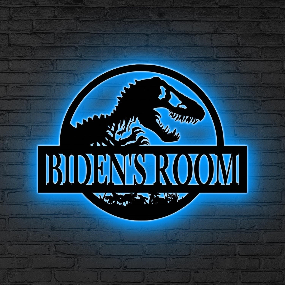 Personalized Dinosaur Wall Decor LED, Custom Dinosaur Art, Jurassic Name Sign, Kids Room Decor, Outdoor T-Rex Decor, Birthday Gift for Boys