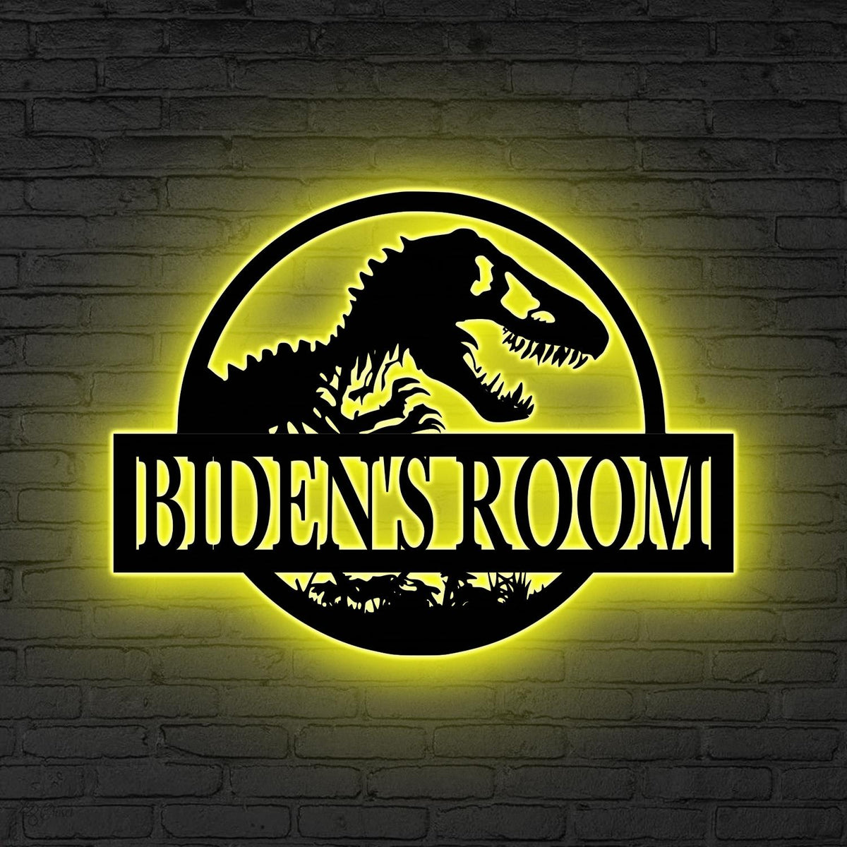 Personalized Dinosaur Wall Decor LED, Custom Dinosaur Art, Jurassic Name Sign, Kids Room Decor, Outdoor T-Rex Decor, Birthday Gift for Boys