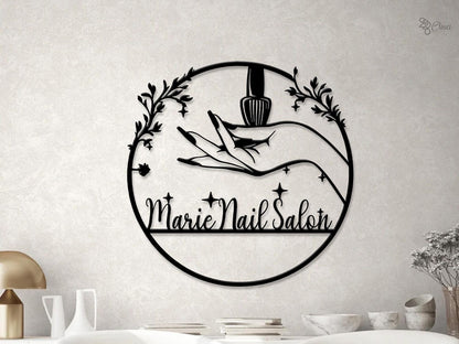 Custom Nail Salon Metal Sign LED Lights, Nail Artist Gifts, Ideal Gift for Nail Technician Beauty Salon sign, Salon Decor Xmas Gift for her