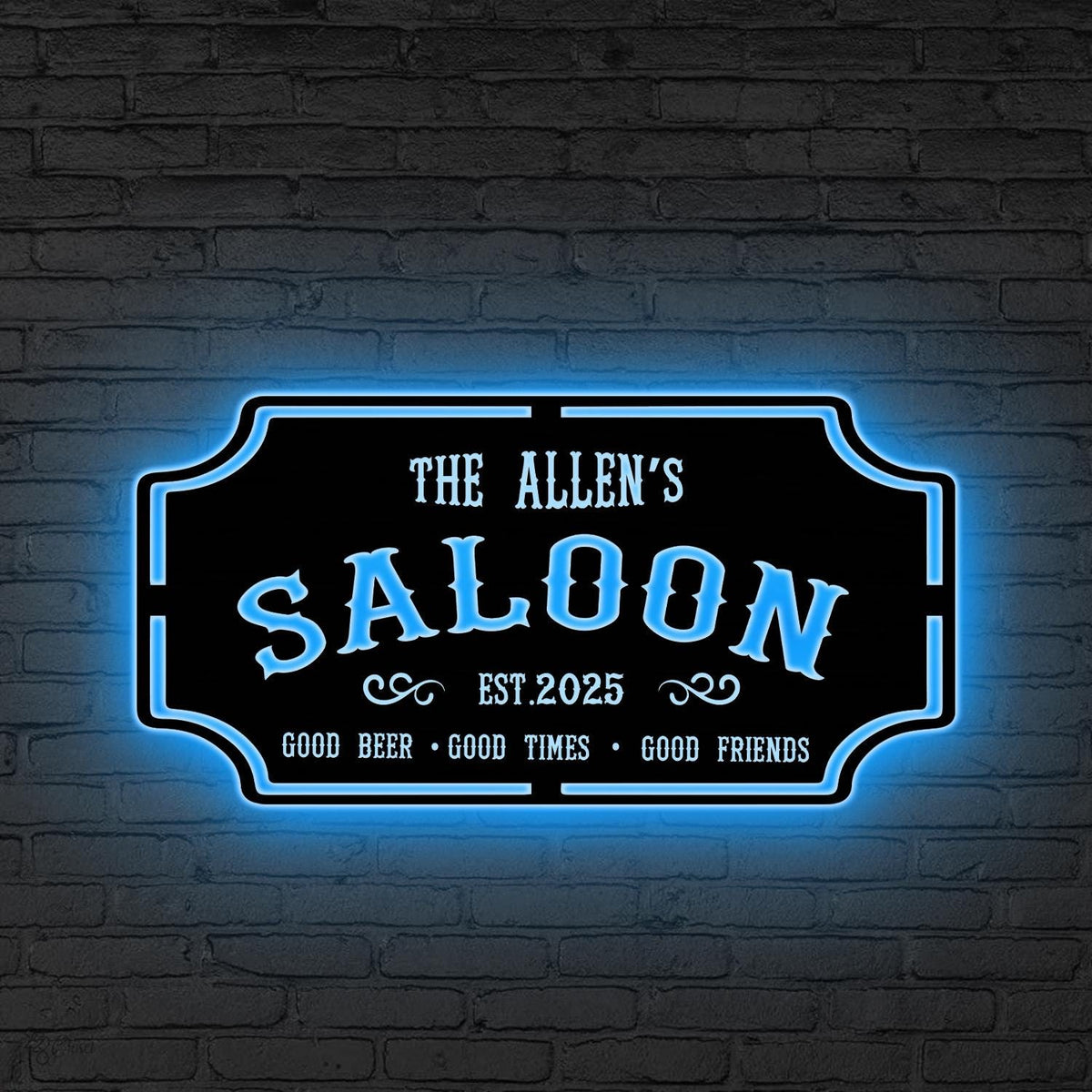 Custom Saloon Sign with LED Lights, Saloon Decor, Custom Bar Sign, Bar & Lounge Sign, Tavern Wall Art, Home Bar Sign Man Cave Sign Dad Gifts