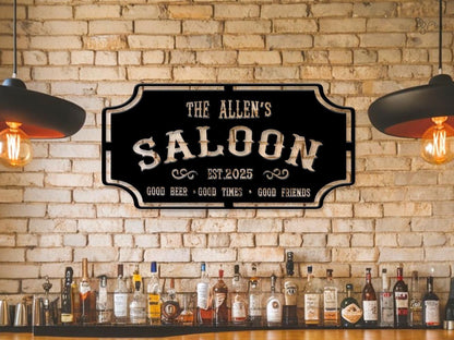Custom Saloon Sign with LED Lights, Saloon Decor, Custom Bar Sign, Bar & Lounge Sign, Tavern Wall Art, Home Bar Sign Man Cave Sign Dad Gifts