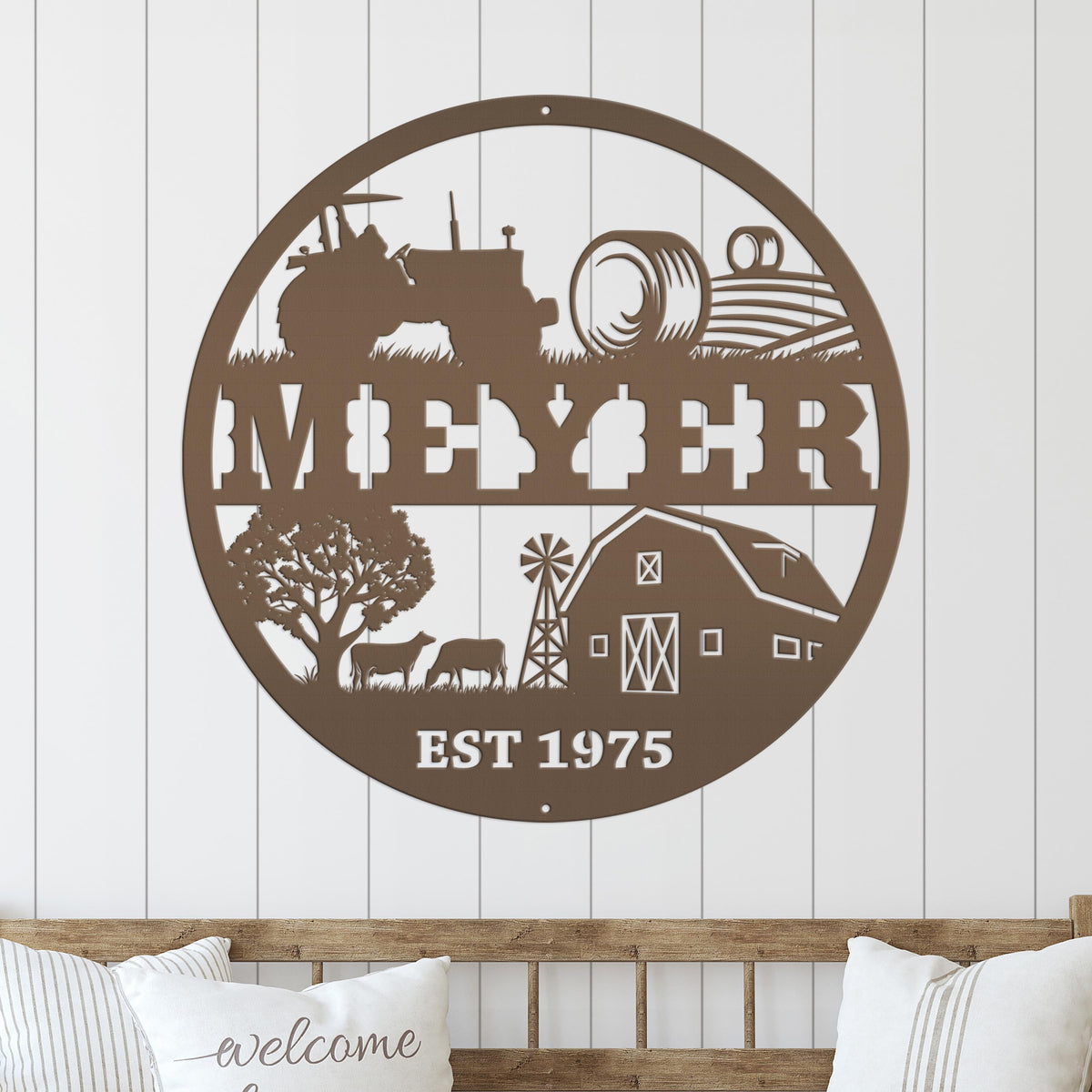 Personalized Farm Scene Sign - Your Name - Your Wording