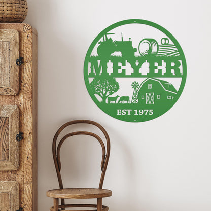 Personalized Farm Scene Sign - Your Name - Your Wording