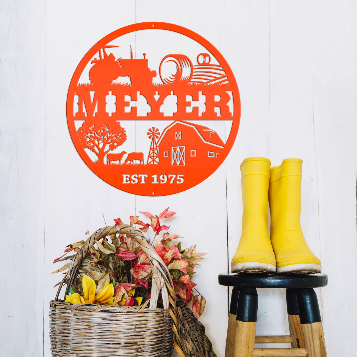 Personalized Farm Scene Sign - Your Name - Your Wording