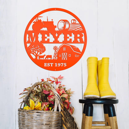 Personalized Farm Scene Sign - Your Name - Your Wording