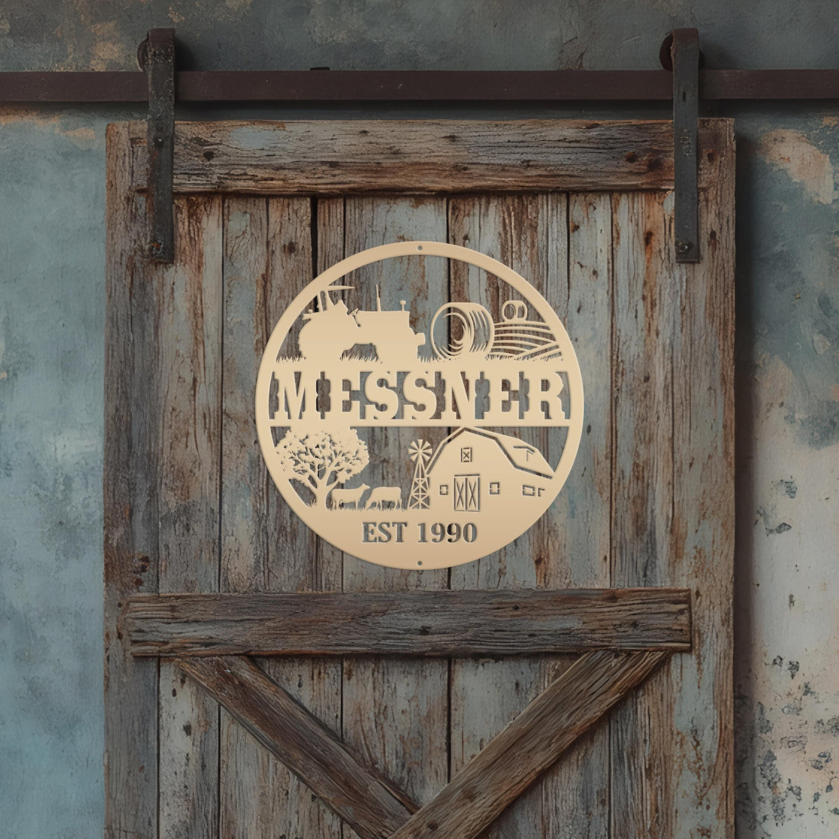 Personalized Farm Scene Sign - Your Name - Your Wording