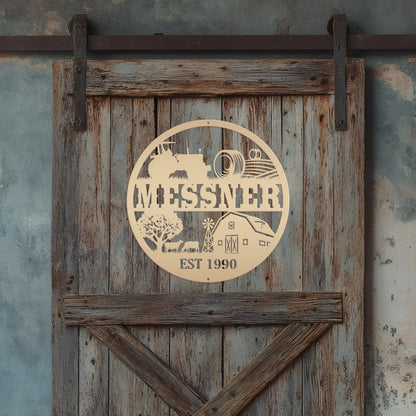 Personalized Farm Scene Sign - Your Name - Your Wording
