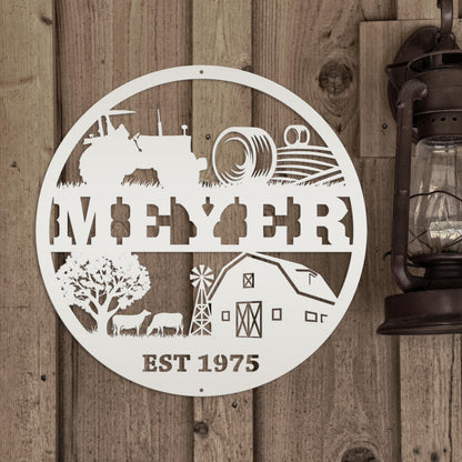Personalized Farm Scene Sign - Your Name - Your Wording
