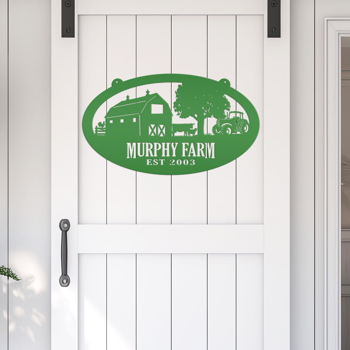 Oval Farm Sign with Family name and Established Date