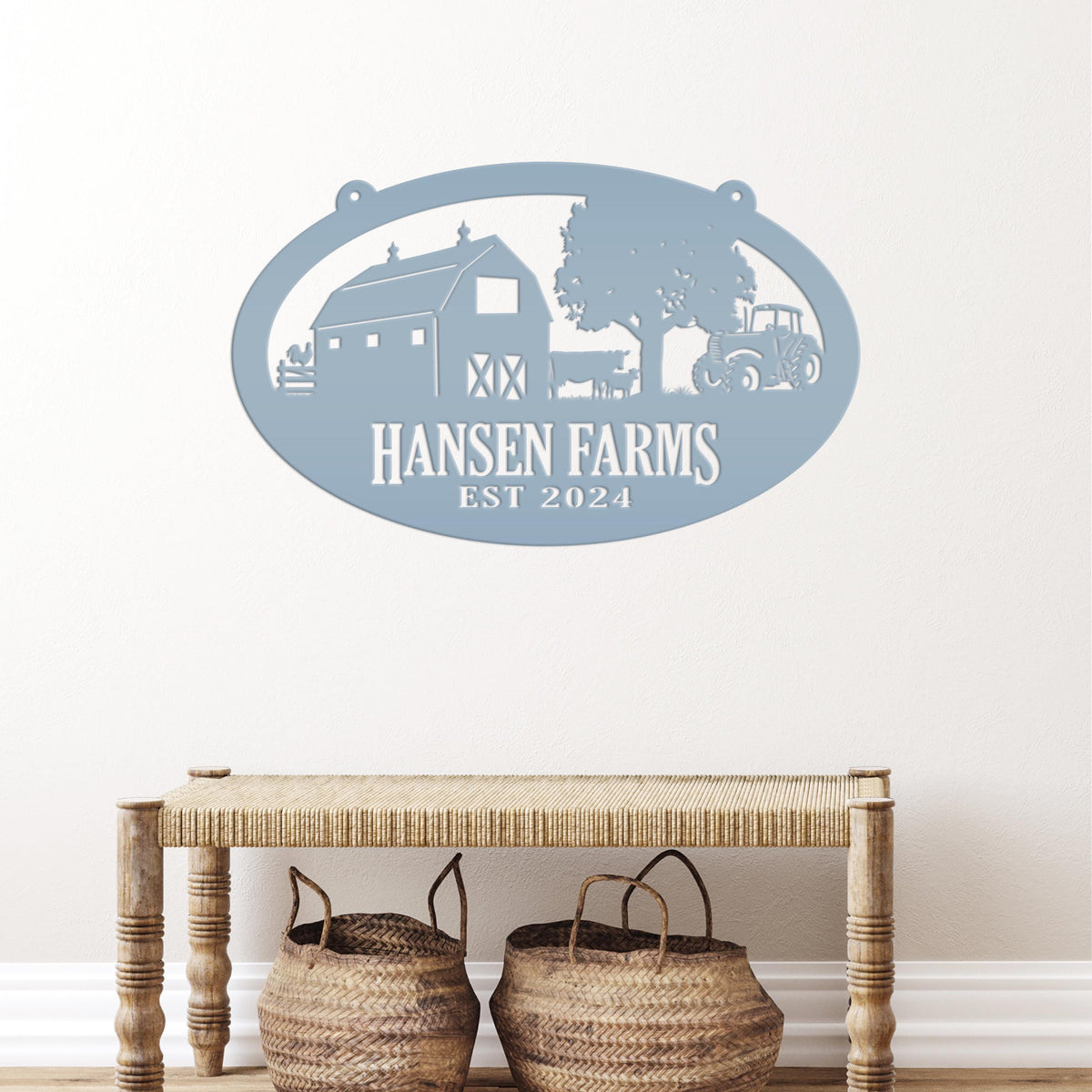 Oval Farm Sign with Family name and Established Date