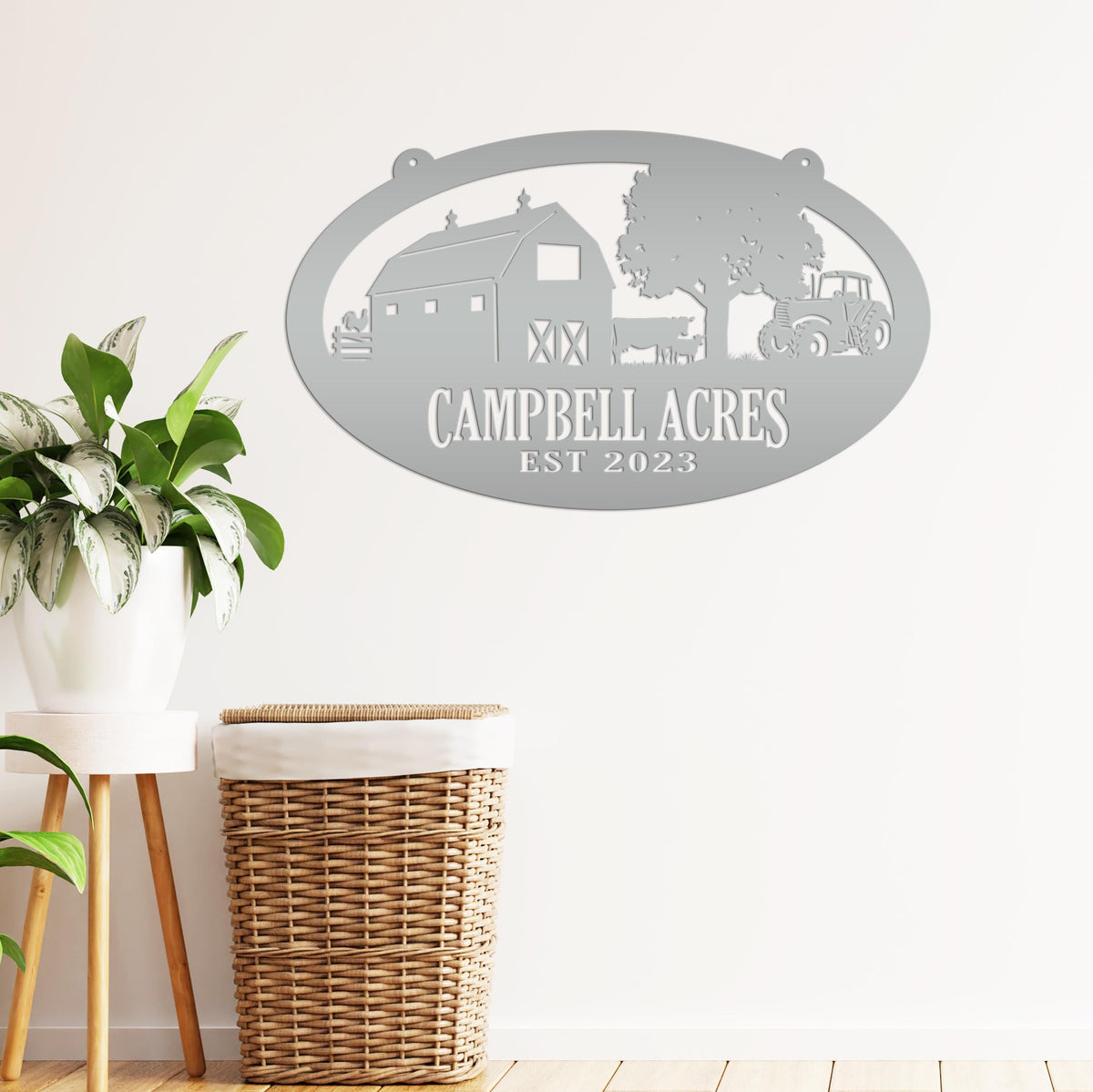 Oval Farm Sign with Family name and Established Date