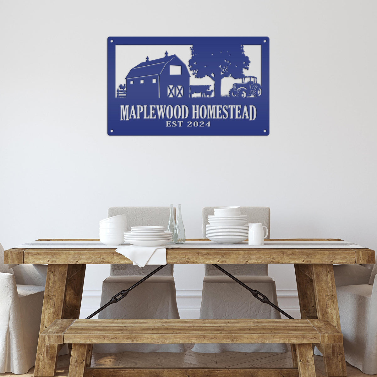 Custom Farm Metal Sign - Personalized Farmhouse Decor - Rustic Entryway Art - Charming Laser Cut Farming Signs - Cute Homestead Wall Hanging
