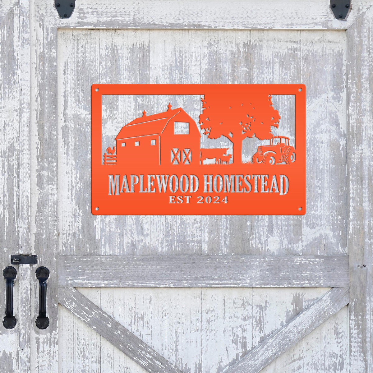 Custom Farm Metal Sign - Personalized Farmhouse Decor - Rustic Entryway Art - Charming Laser Cut Farming Signs - Cute Homestead Wall Hanging