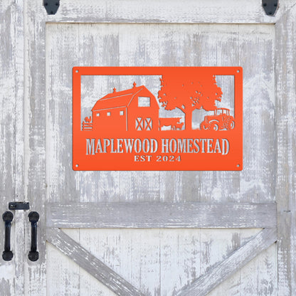 Custom Farm Metal Sign - Personalized Farmhouse Decor - Rustic Entryway Art - Charming Laser Cut Farming Signs - Cute Homestead Wall Hanging