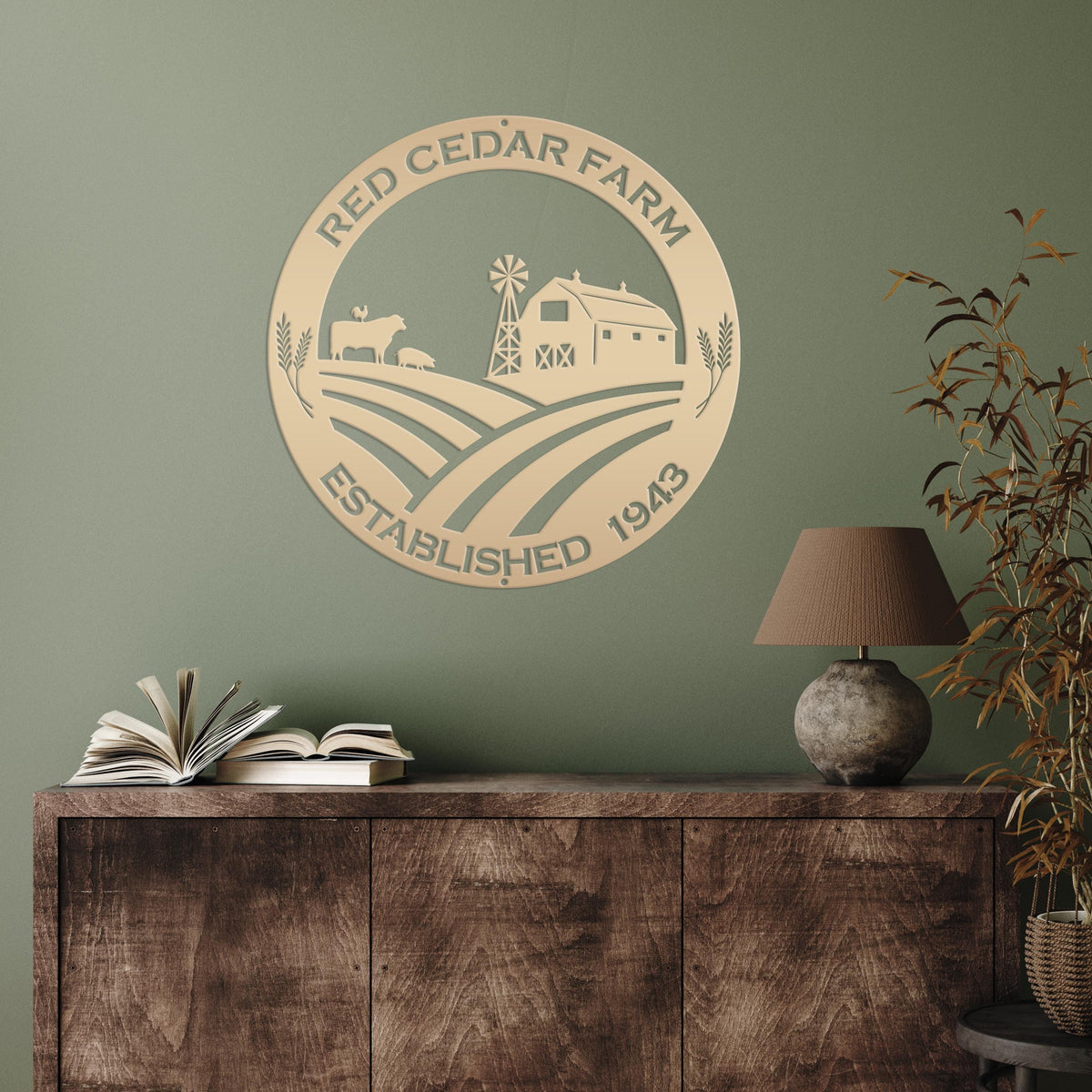 Round Custom Farm Sign With Established Date Metal Sign