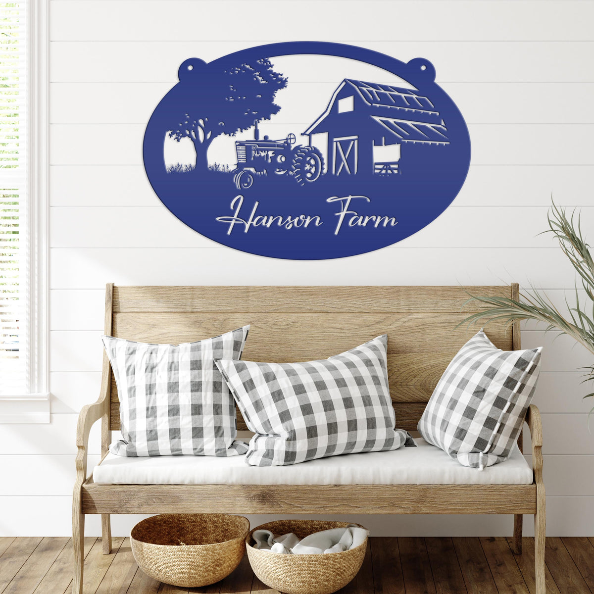 Personalized Tractor and Barn Metal Sign, Family Farm Sign, Personalized Gift
