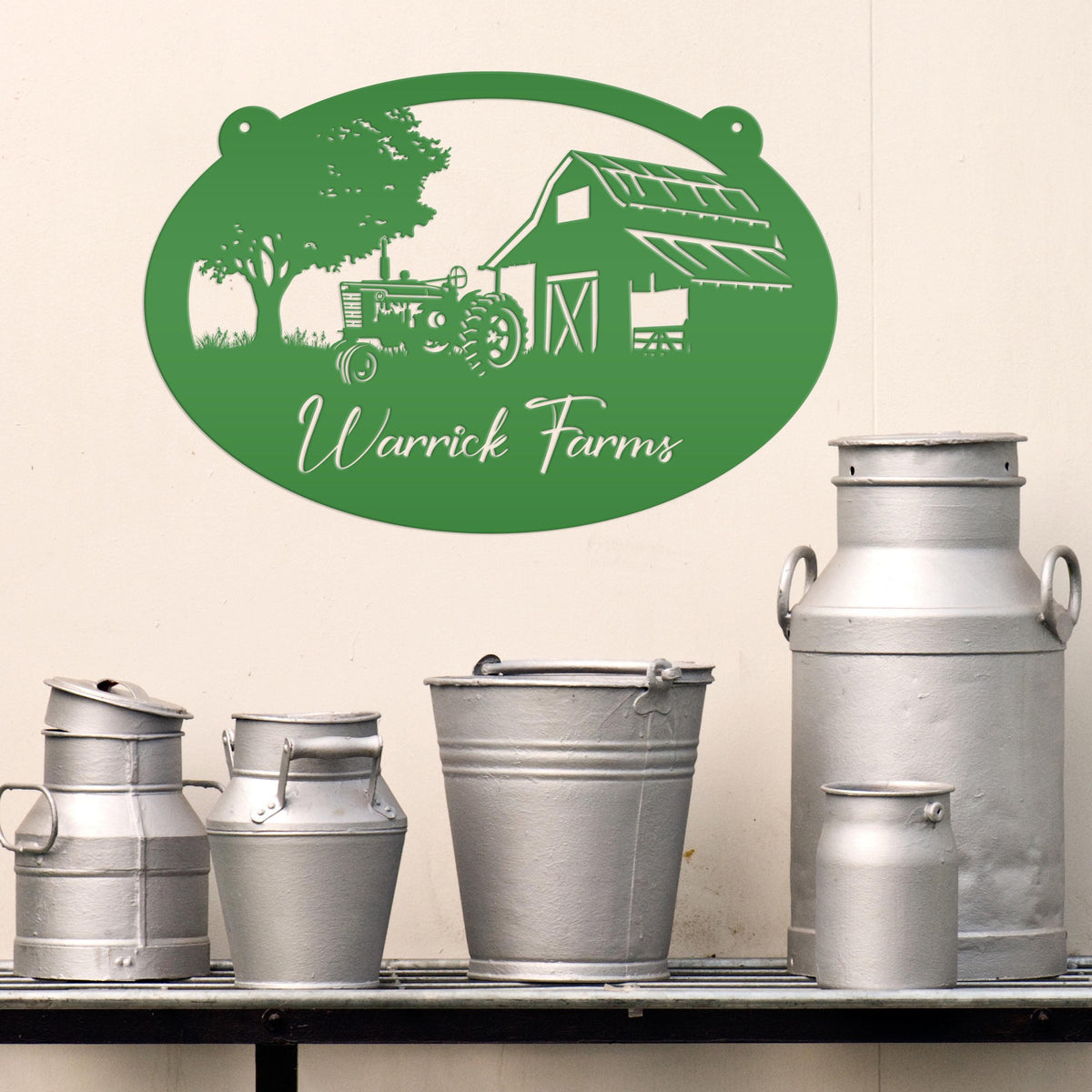 Personalized Tractor and Barn Metal Sign, Family Farm Sign, Personalized Gift